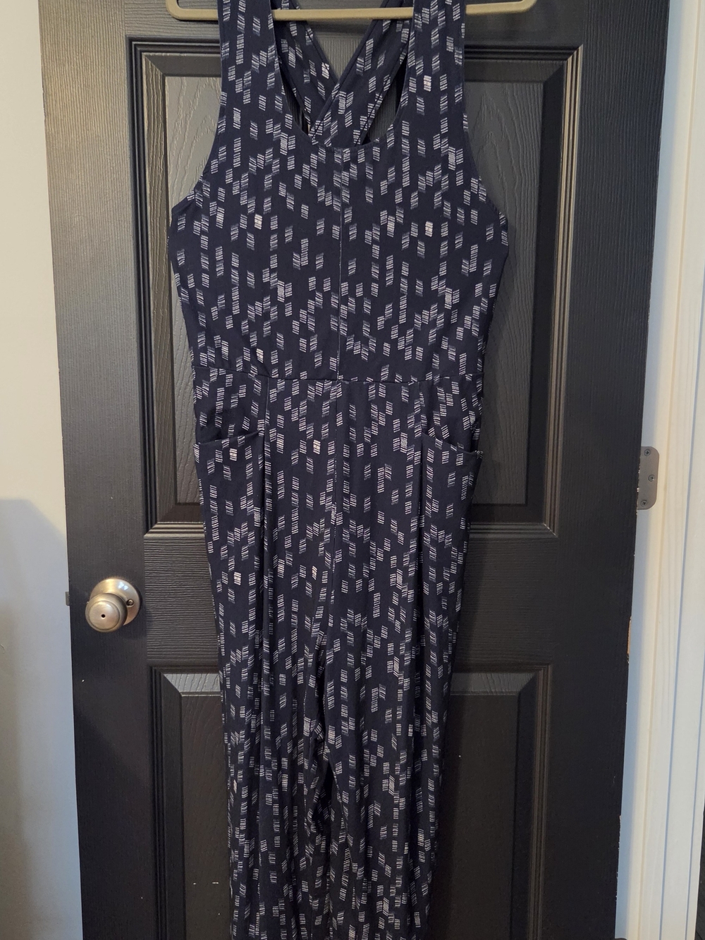 Lucy Activewear Navy Printed Sleeveless Jumpsuit